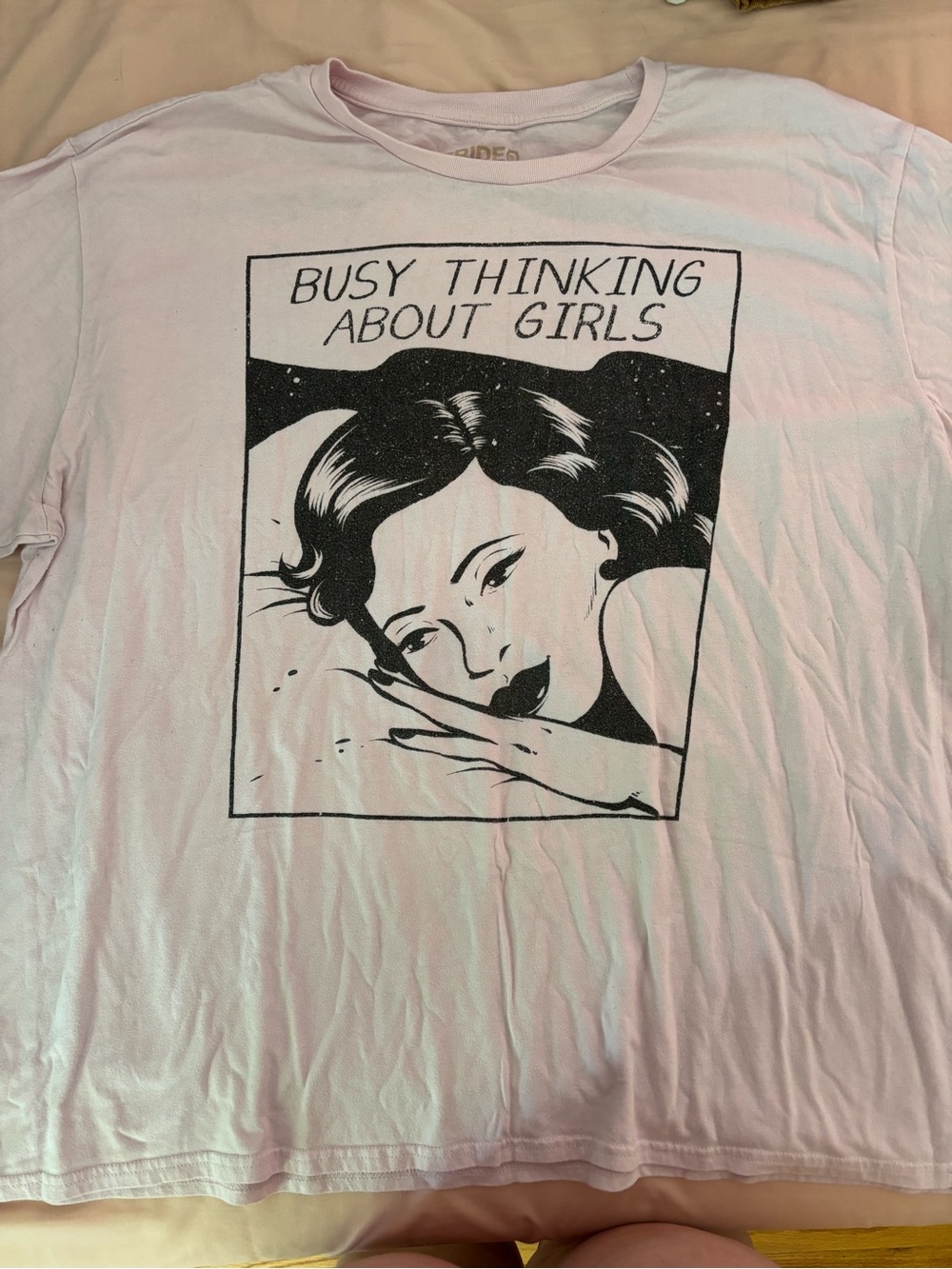 Graphic Tee - Busy Thinking About Girls Pink Women's Top